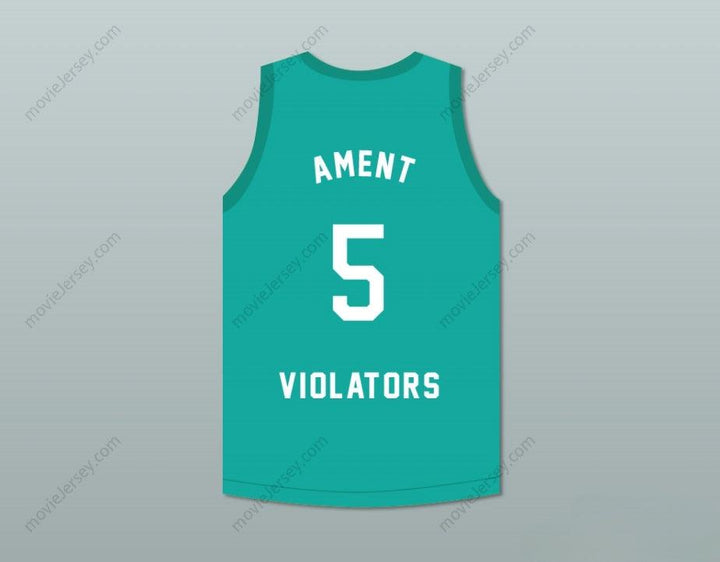 CAMISETA DE BALONCESTO PERSONALIZADA (cualquier nombre y número) JEFF AMENT 5 VIOLATORS 3.er ROCK N' JOCK B-BALL JAM ANUAL 1993, Bordado Superior S-6XL