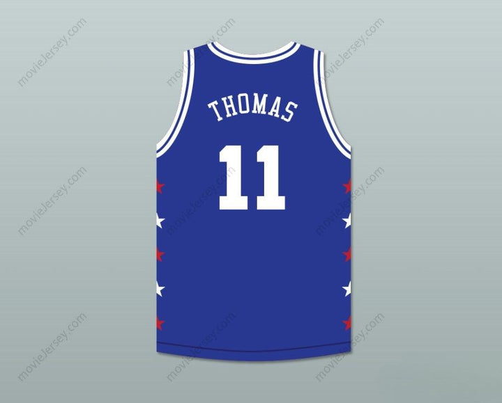 PERSONALIZA CUALQUIER Nombre Número ISIAH THOMAS 11 MAGIC JOHNSON CAMISETA DE BALONCESTO AZUL ALL STAR GAME 1989 EVENTO BENÉFICO MIDSUMMER NIGHT'S MAGIC Con Costura Superior S-6XL
