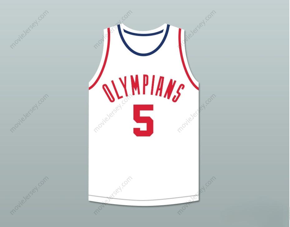 CUSTOM ANY Name Number PAUL WALTHER 5  OLYMPIANS WHITE BASKETBALL JERSEY Top Stitched S-6XL
