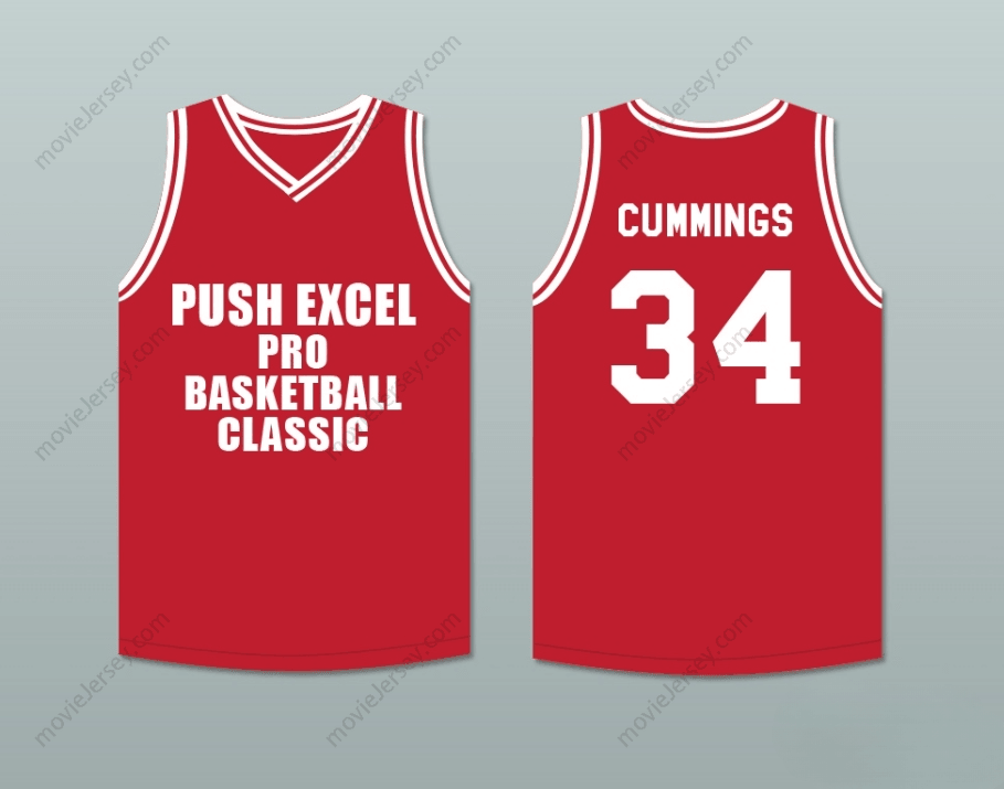 PERSONALIZA CUALQUIER Nombre Número TERRY CUMMINGS 34 PUSH EXCEL PRO BALONCESTO CLÁSICO CAMISETA ROJA 1988 EVENTO BENÉFICO Costuras de primera S-6XL