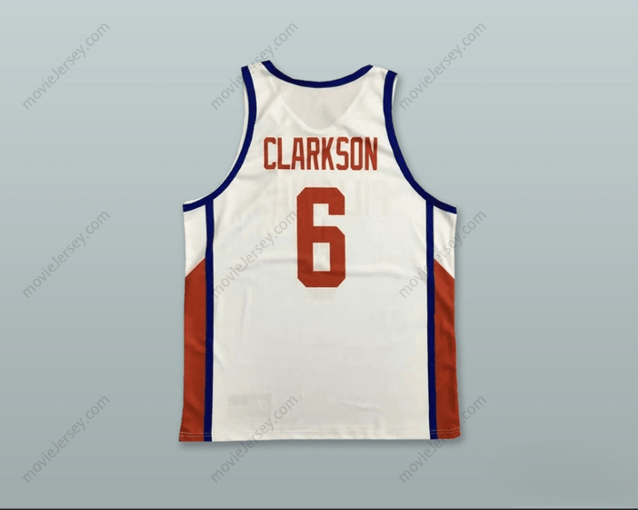 PERSONALIZADA Cualquier Nombre Número JORDAN CLARKSON 6 FILIPINAS CAMISETA BALONCESTO BLANCA Parte Superior Cosida S-6XL