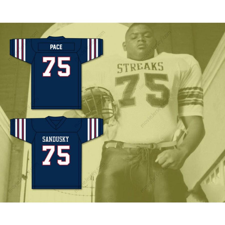 PERSONALIZA CUALQUIER Nombre Número ORLANDO PACE 75 SANDUSKY HIGH SCHOOL BLUE STREAKS Camiseta de Fútbol Cosida Tallas S-6XL