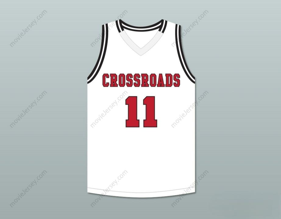 CAMISETA DE BALONCESTO BLANCA ROADRUNNERS DE SHAREEF O'NEAL #11 DE LA ESCUELA CROSSROADS PERSONALIZABLE CON CUALQUIER NOMBRE Y NÚMERO, 2 costuras superiores, Tallas S-6XL