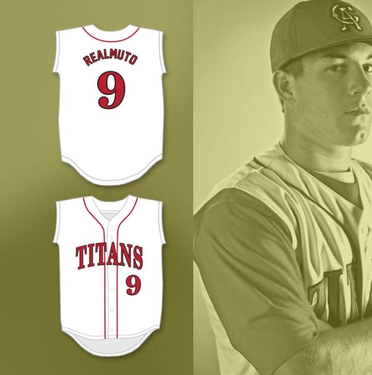 Personalizado Cualquier Nombre Número JT REALMUTO 9 CARL ALBERT HIGH SCHOOL JERSEY DE BÉISBOL BLANCO 2 Costuras Superior S-6XL
