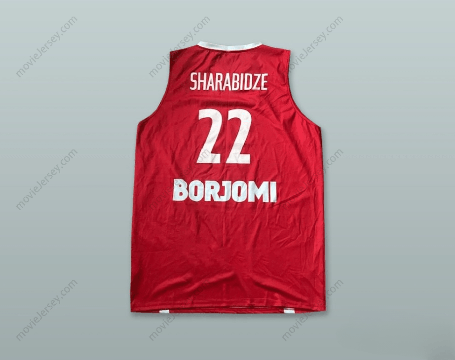 PERSONALIZA Cualquier Nombre Número GIORGI SHARABIDZE 22 GEORGIA CAMISETA BALONCESTO ROJA Superior Cosida S-6XL