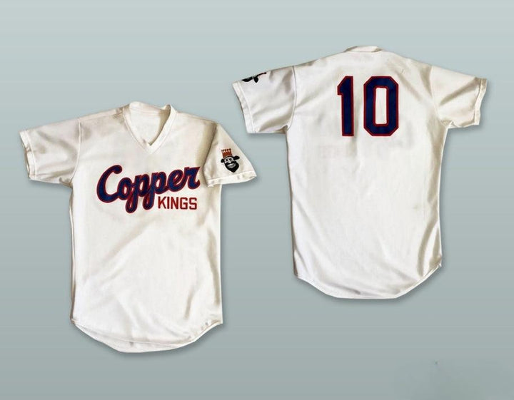 Camiseta de béisbol blanca personalizada con cualquier nombre y número de los BUTTE COPPER KINGS 10, talla S-6XL, costuras de primera calidad