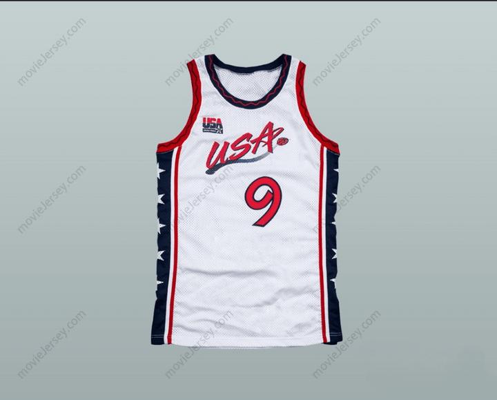 PERSONALIZA CUALQUIER Nombre Número 1996 MITCH RICHMOND 9 EQUIPO DE EE. UU. CAMISETA DE BALONCESTO LOCAL Cosida Tallas S-6XL