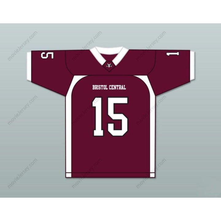 CUSTOM ANY Name Number CUSTOM AARON HERNANDEZ 15 BRISTOL CENTRAL RAMS MAROON FOOTBALL JERSEY VERSION Top Stitched S-6XL