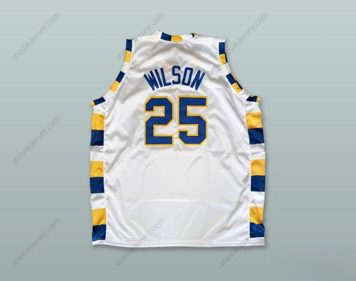 PERSONALIZADO Cualquier Nombre Número BEN WILSON 25 SIMEON CAREER ACADEMY WOLVERINES CAMISETA BALONCESTO BLANCA 2 Costura Superior S-6XL