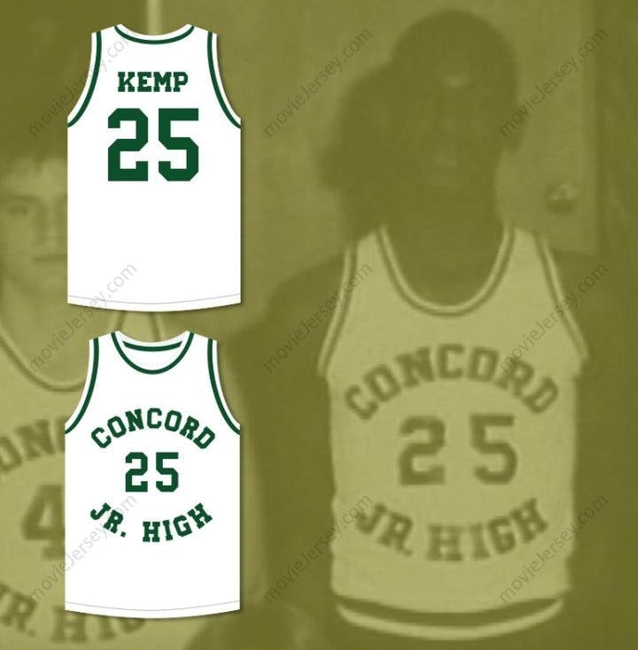 PERSONALIZA CUALQUIER Nombre Número SHAWN KEMP 25 CAMISETA DE BALONCESTO BLANCA DE LA ESCUELA SECUNDARIA CONCORD Confeccionada S-6XL