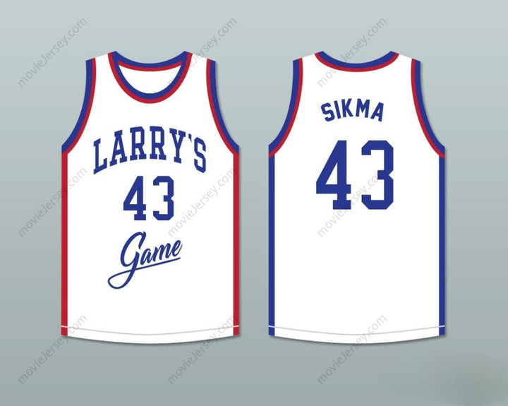 PERSONALIZADO Cualquier Nombre Número JACK SIKMA 43 LA CAMISETA DE BALONCESTO BLANCA DE LARRY PARA EL EVENTO BENÉFICO DE 1988 Parte superior cosida S-6XL