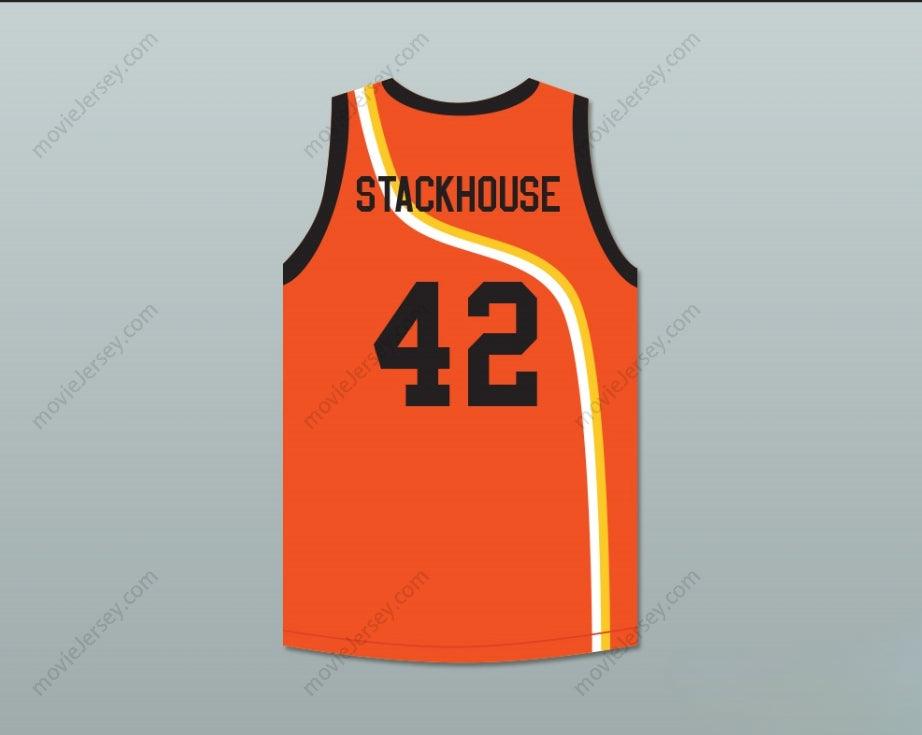 CUSTOM ANY Name Number JERRY STACKHOUSE 42 ROSWELL RAYGUNS ORANGE BASKETBALL JERSEY Top Stitched S-6XL