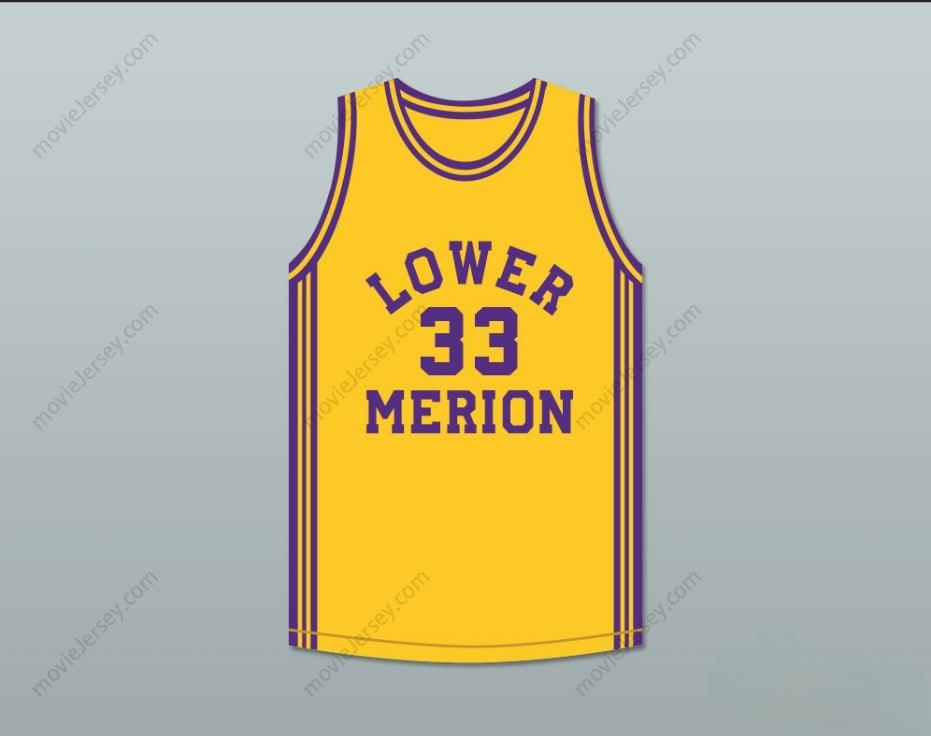 CUSTOM ANY Name Number  BRYANT 33 LOWER MERION HIGH SCHOOL ACES YELLOW BASKETBALL JERSEY 1 Top Stitched S-6XL