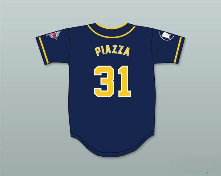 Camiseta de béisbol personalizada con cualquier nombre y número de MIKE PIAZZA 31 VISITANTE BOYS DESAFÍO ANUAL DE SOFTBOL ROCK N' JOCK DE 1995 Con costuras en la parte superior S-6XL