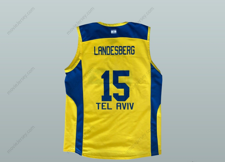 Custom Any Name Number Sylven Landesberg 15 Maccabi Tel Aviv Israel BC Yellow Basketball Jersey Top Stitched S-6XL