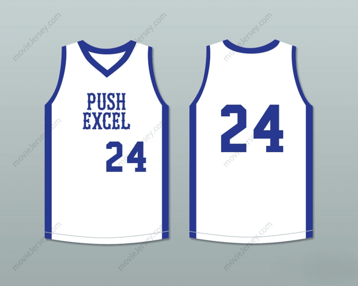 PERSONALIZA CUALQUIER Nombre Número MARK AGUIRRE 24 CAMISETA DE BALONCESTO BLANCA CLÁSICA PUSH EXCEL PRO 1985 EVENTO BENÉFICO Costura Superior S-6XL