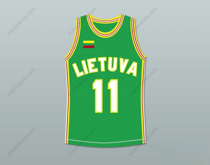 PERSONALIZADO Cualquier Nombre Número ARVYDAS SABONIS 11 LITUANIA CAMISETA BALONCESTO COSIDA Top Stitched S-6XL