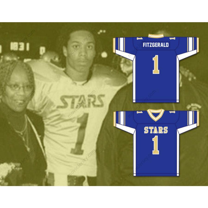 PERSONALIZADA Cualquier Nombre Número LARRY FITZGERALD 1 ACADEMY OF HOLY ANGELS STARS Camiseta de Fútbol Bordada Tallas S-6XL