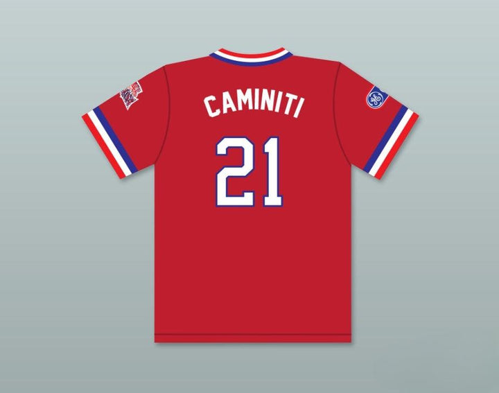 Camiseta de béisbol roja del equipo de EE. UU. de 1984 KEN CAMINITI 21 con cualquier nombre y número personalizada, cosida de la S a la 6XL