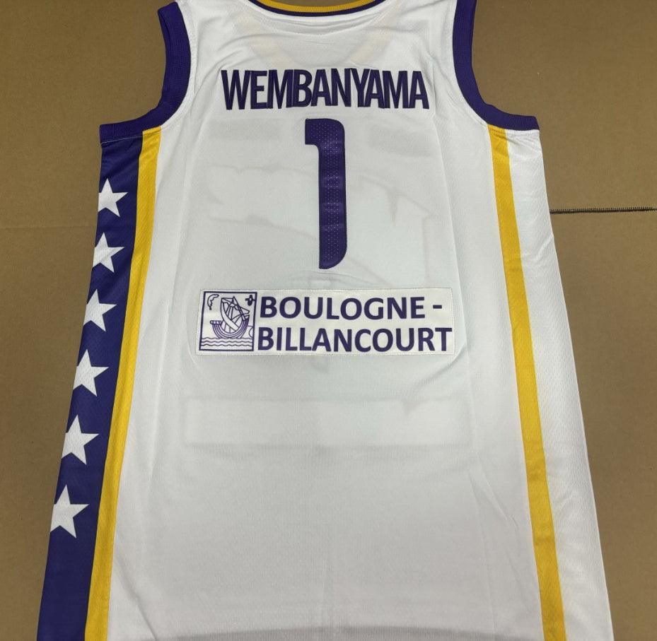 Camiseta de Baloncesto Masculina Wembanyama #1 Jersey Todo Cosido S-2XLCosido