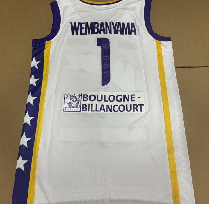 Camiseta de Baloncesto Masculina Wembanyama #1 Jersey Todo Cosido S-2XLCosido