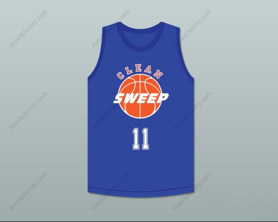 CUSTOM ANY Name Number WALTER 11 CLEAN SWEEP BLUE BASKETBALL JERSEY SLAM DUNK ERNEST Top Stitched S-6XL