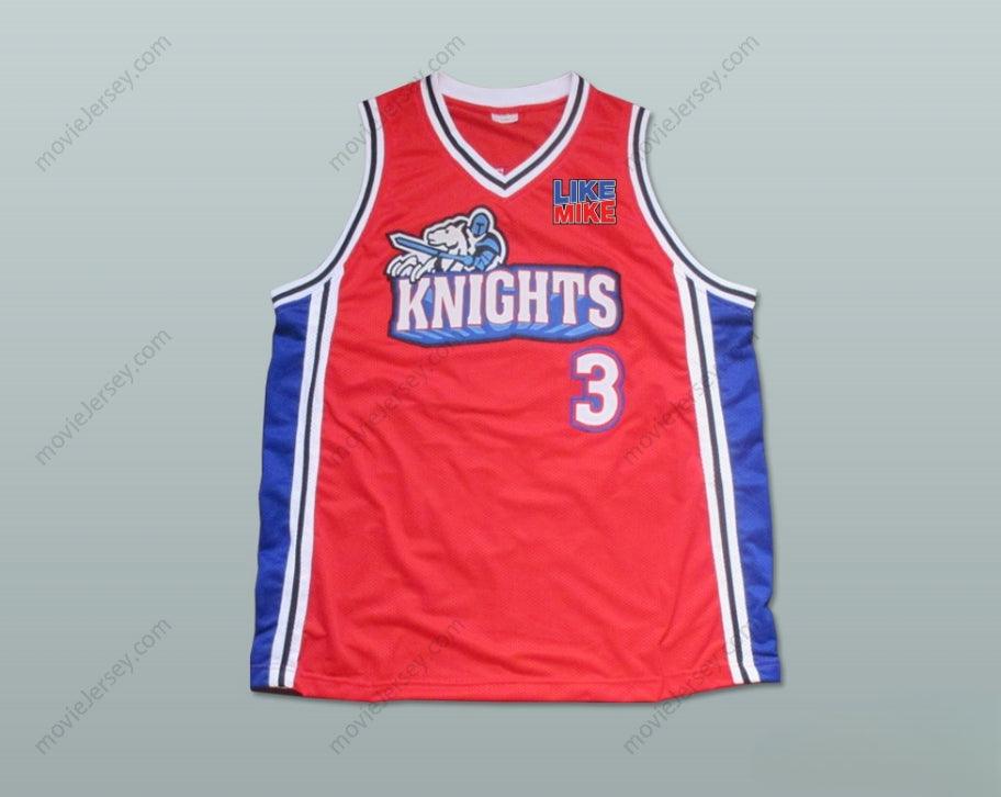 CUSTOM ANY Name Number CALVIN CAMBRIDGE 3 LOS ANGELES KNIGHTS RED BASKETBALL JERSEY WITH LIKE MIKE PATCH Top Stitched S-6XL