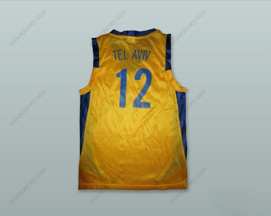 PERSONALIZA Cualquier Nombre Número MAZABI ELECTRA TEL AVIV ISRAEL 12 DORADO CAMISETA BALONCESTO Cosido S-6XL