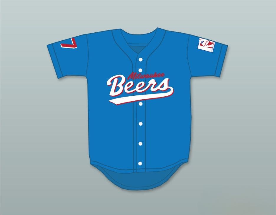 Personalizado Cualquier Nombre Número DOUG REMER 17 LOGO CERVEZAS CAMISETA BÉISBOL AZUL DE LUJO Cosido S-6XL