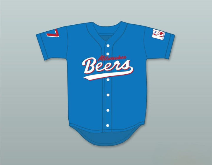 Personalizado Cualquier Nombre Número DOUG REMER 17 LOGO CERVEZAS CAMISETA BÉISBOL AZUL DE LUJO Cosido S-6XL