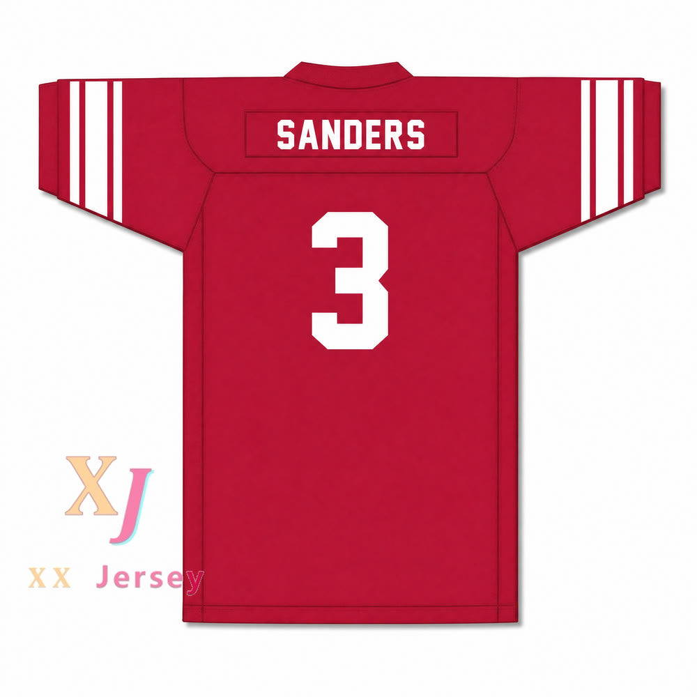 CUSTOM BARRY SANDERS 3 NORTH HIGH SCHOOL REDSKINS FOOTBALL JERSEY Top Stitched S-6XL