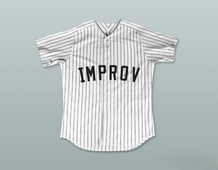 Camiseta de béisbol a rayas blancas de Jerry Seinfeld 2 Improv personalizada con cualquier nombre y número, cosida, tallas S-6XL