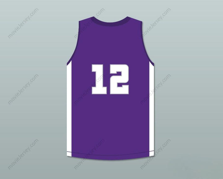 PERSONALIZA CUALQUIER Nombre Número JUGADOR 12 CAMISETA DE BALONCESTO PÚRPURA DE LOS KNIGHTS DE LA ESCUELA SECUNDARIA CRESTWOOD Parte Superior Cosida S-6XL
