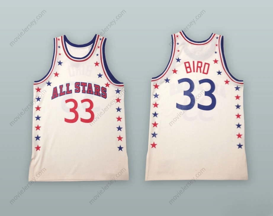 CUSTOM ANY Name Number LARRY BIRD 33 ALL STARS WHITE BASKETBALL JERSEY Top Stitched S-6XL