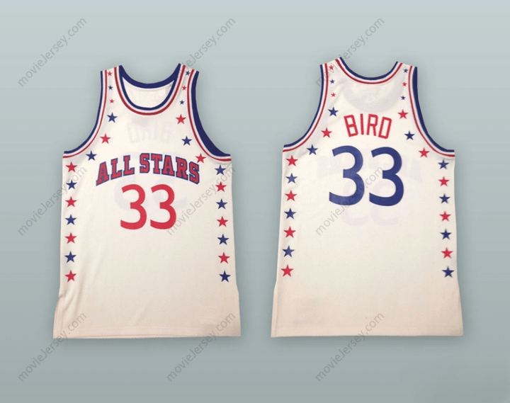 CUSTOM ANY Name Number LARRY BIRD 33 ALL STARS WHITE BASKETBALL JERSEY Top Stitched S-6XL