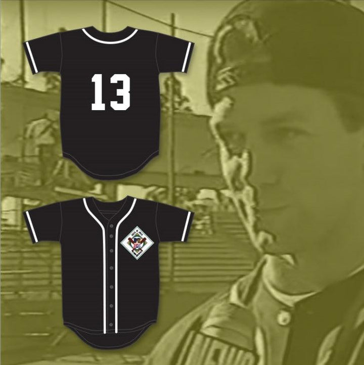 Camiseta de béisbol personalizada con cualquier nombre y número ROGER MCDOWELL 13 AARDVARKS 1ª edición anual ROCK N' JOCK DIAMOND DERBY 1990 cosida S-6XL