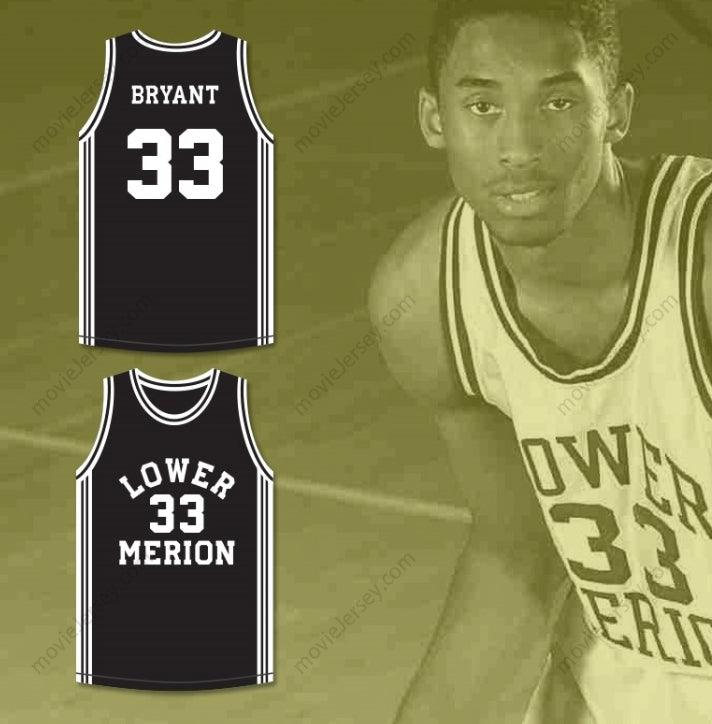 PERSONALIZA Cualquier Nombre Número BRYANT 33 CAMISETA DE BALONCESTO NEGRA ACES DE LA ESCUELA SECUNDARIA LOWER MERION 2 Costuras S-6XL