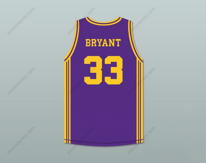 CUSTOM ANY Name Number  BRYANT 33 LOWER MERION HIGH SCHOOL ACES PURPLE BASKETBALL JERSEY 2 Top Stitched S-6XL