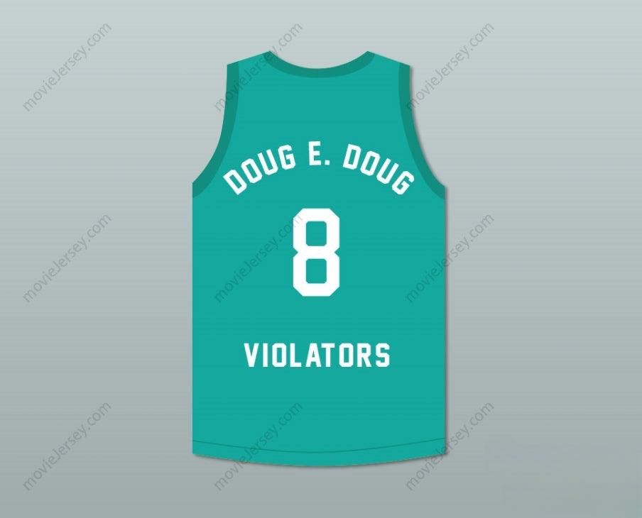 PERSONALIZA Cualquier Nombre Número DOUG E. DOUG 8 CAMISETA DE BALONCESTO VIOLATORS 3ER ENCUENTRO ANUAL DE B-BALL ROCK N' JOCK 1993 Costura Superior S-6XL