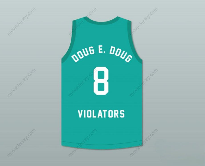 PERSONALIZA Cualquier Nombre Número DOUG E. DOUG 8 CAMISETA DE BALONCESTO VIOLATORS 3ER ENCUENTRO ANUAL DE B-BALL ROCK N' JOCK 1993 Costura Superior S-6XL