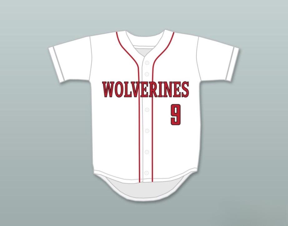 Custom Any Name Number JACK FLAHERTY 9  -WESTLAKE SCHOOL WOLVERINES WHITE BASEBALL JERSEY 3 Top Stitched S-6XL