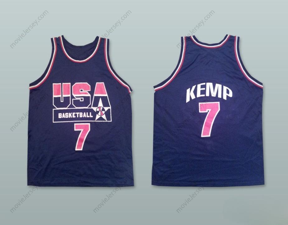 CUSTOM ANY Name Number 1994 SHAWN KEMP 7 USA AWAY BASKETBALL JERSEY Top Stitched S-6XL