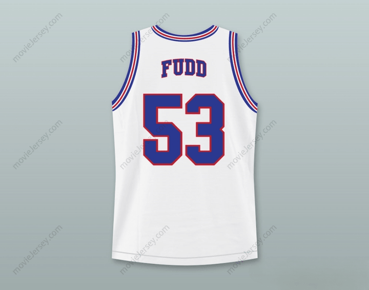 CUSTOM ANY Name Number SPACE JAM ELMER FUDD 53 TUNE SQUAD BASKETBALL JERSEY WITH ELMER FUDD PATCH Top Stitched S-6XL