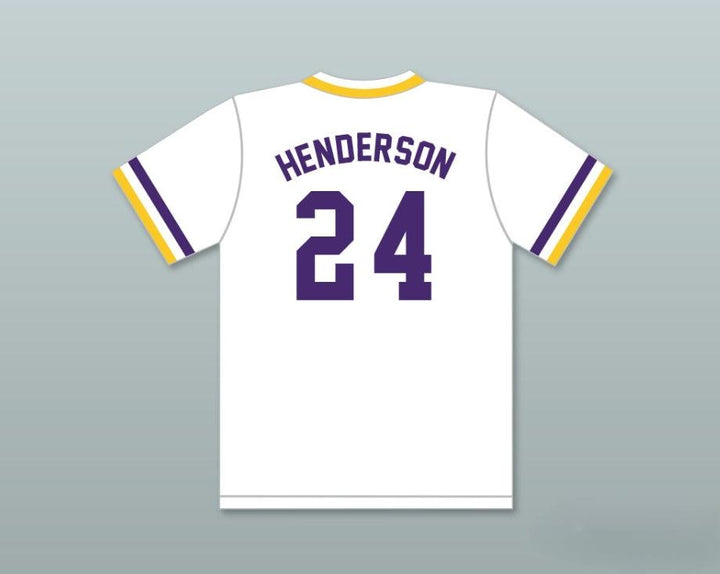 Personalizada Cualquier Nombre Número RICKY HENDERSON 24 CAMISETA DE BÉISBOL BLANCA BULLDOGS DE TECHNICAL HIGH SCHOOL 2 Costuras Superior S-6XL