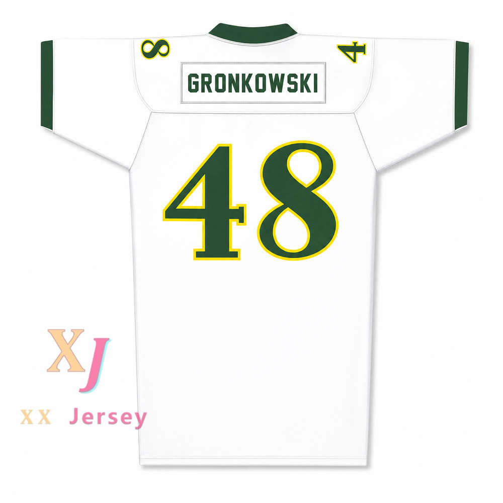 CUSTOM WHITE ROB GRONKOWSKI 48 NORTH HIGH SCHOOL FOOTBALL JERSEY Top Stitched S-6XL