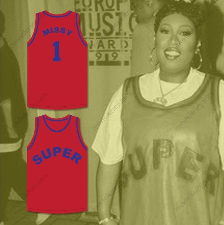 PERSONALIZA Cualquier Nombre Número MISSY 'MISDEMEANOR' ELLIOTT 1 JERSEY DE BALONCESTO ROJO SÚPER Superior Cosido S-6XL