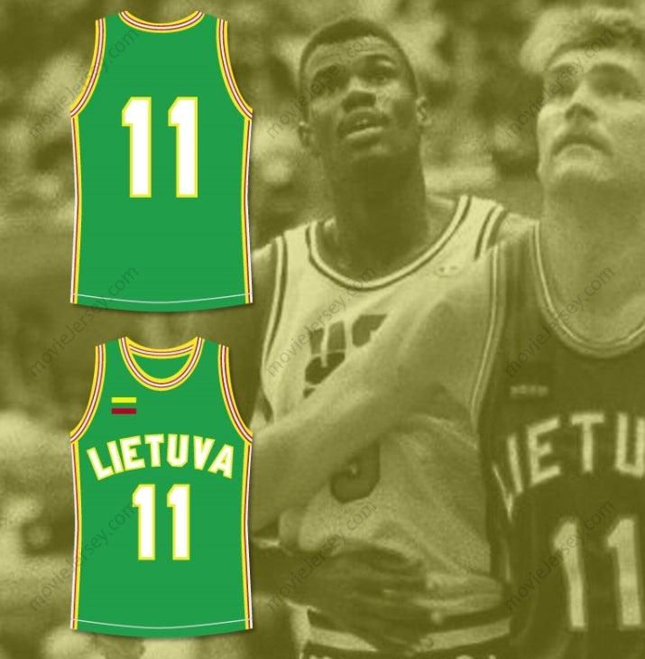 PERSONALIZADO Cualquier Nombre Número ARVYDAS SABONIS 11 LITUANIA CAMISETA BALONCESTO COSIDA Top Stitched S-6XL