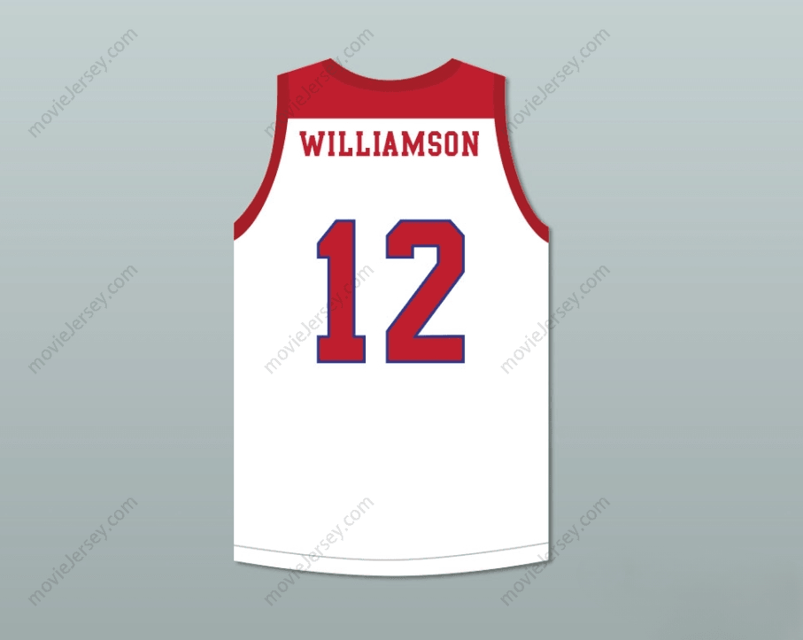 PERSONALIZA Cualquier Nombre Número ZION WILLIAMSON 12 ESCUELA DIURNA GRIFFINS BLANCA CAMISETA DE BALONCESTO 2 Bordado S-6XL
