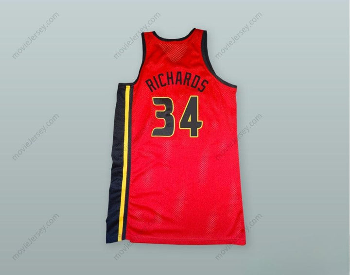 PERSONALIZA Cualquier Nombre Número ELLIOT RICHARDS 34 DIABLOS CAMISETA BALONCESTO CON BRILLANTES Parte Superior Cosida S-6XL