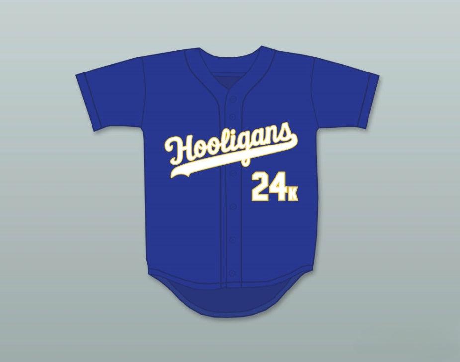 Custom Any Name Number MARS 24K HOOLIGANS BLUE BASEBALL JERSEY Top Stitched S-6XL